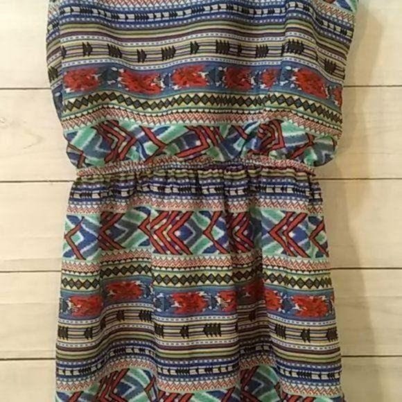 Vintage Speed Control New York Mini Dress Aztec Tribal Y2K 90's Vibe Cami Top M - Picture 5 of 8